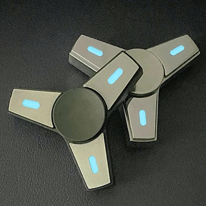 Маленький светящийся спиннер для fidgeting EDC Снятие стресса Игрушка Нержавеющая сталь Волчок Гироскоп Гироскоп Снятие стресса-снимающий