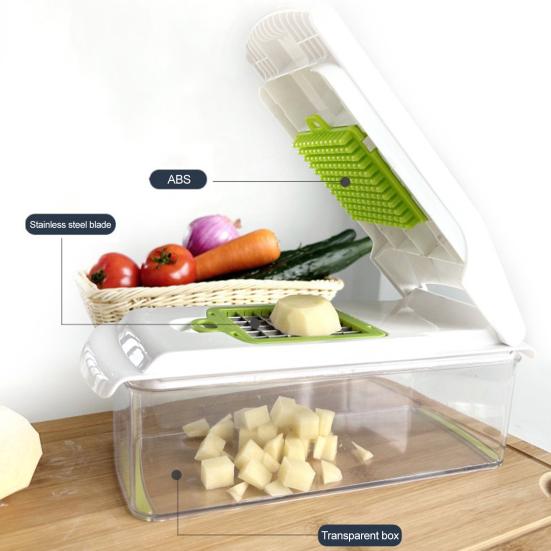 Бытовая овощерезка для овощей Многофункциональная картофелерезка Удобный измельчитель для продуктов с контейнером для сбора