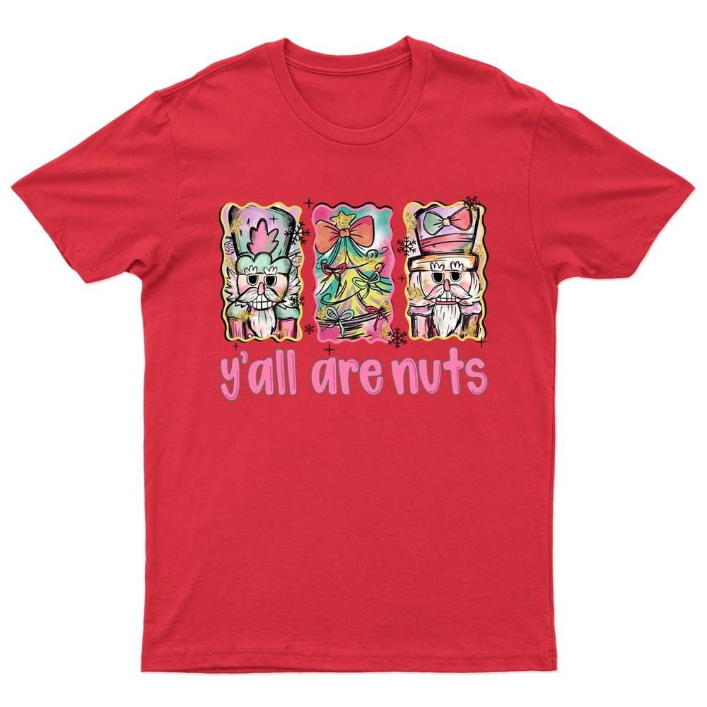 Yall Are Nuts Christmas TShirt Unisex Gift Retro Seasonal Funny Xmas Santa