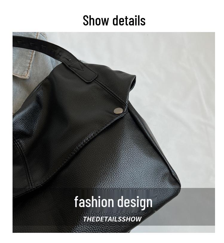 Вместительная женская однотонная модная сумка-тоут на плечо в корейском стиле