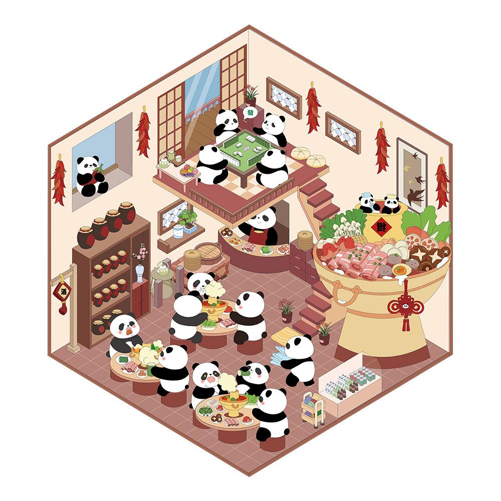 Мультфильм Еда Уличный Пейзаж Наклейка Сцена из Хижины DIY Игрушка Игра Наклейка Фестиваль Подарок На День Рождения для Детей Девочек и Детей