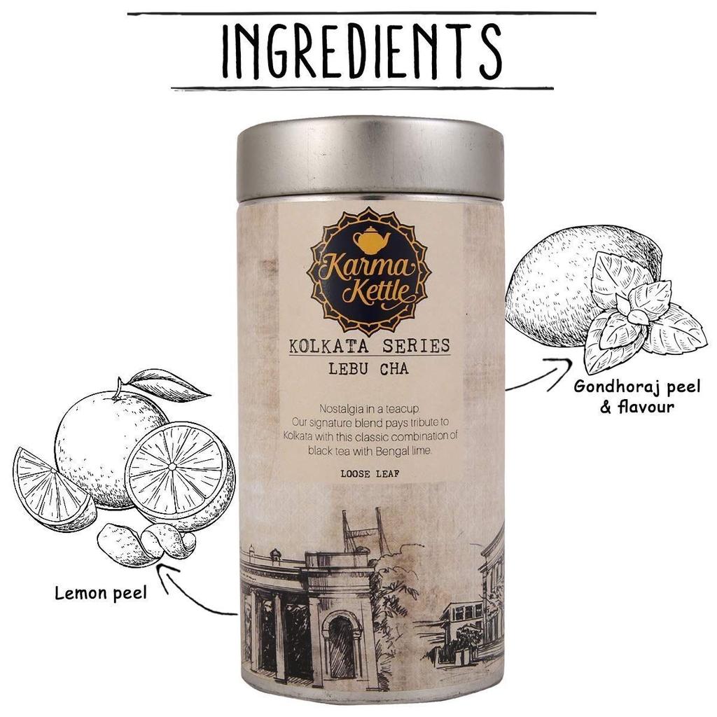 Assam Black Tea with Bengal Lime (75 G), Lebu Cha, Karma Kettle