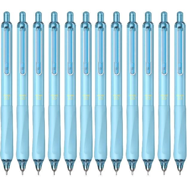 ParKoo Gel Pens Quick Dry Ink Fine Point 0.5mm, Retractable Rolling Ball 6 Black/6 Blue Ink Pen, Click Silent Pens Set for Journaling Notetaking
