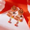 1 Pair Halloween Earrings Pumpkin Ghost Spider Charm Drop Earrings Women Hook Earrings Spooky Jewelry