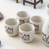 Керамический японский набор для сакэ Lucky Cat, винный горшок с 4 винными чашками, фарфоровая бутылка Tokkuri, чашка для соджу, пригодная для использования в микроволновой печи