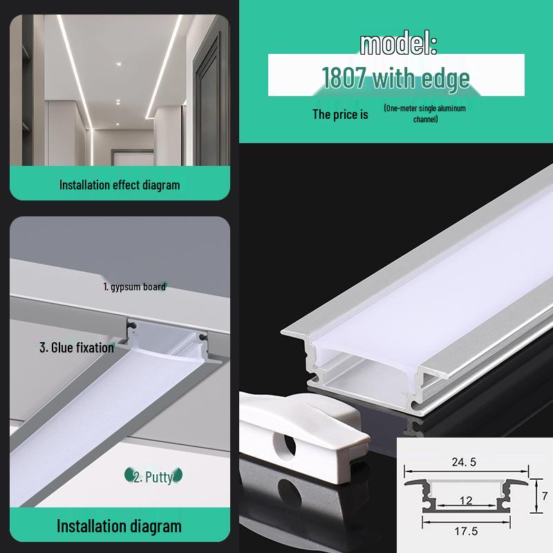 Seamless Linear Recessed LED Light Channel - Aluminum Strip Slot Design