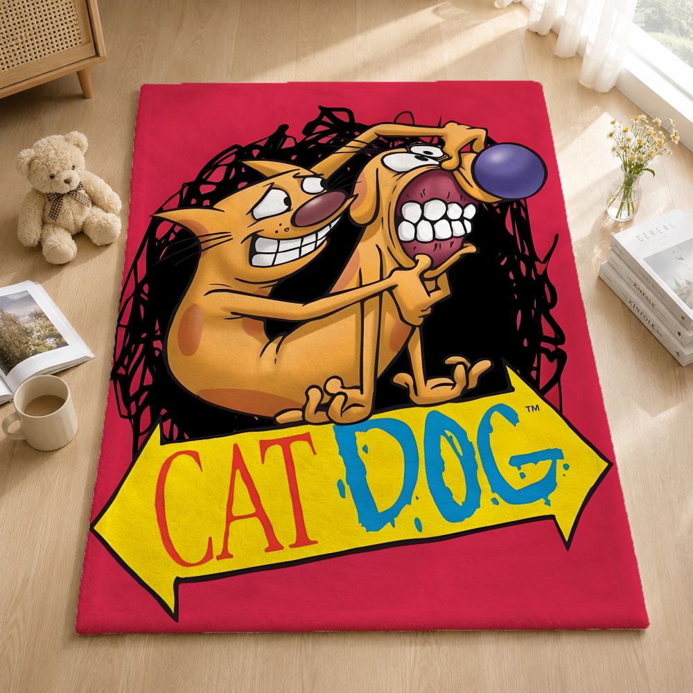 Cartoon C-CatDog Throw Blankets Soft Warm Flannel Blanket Bedding for Bed Living room Home Sofa