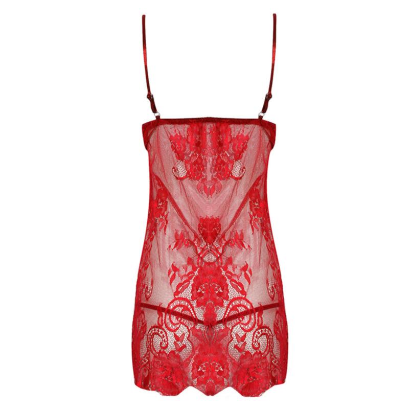 Сексуальное женское белье с v-образным вырезом, женская ночная рубашка, кружевное мини-платье, ночная рубашка, женская однотонная прозрачная бретелька