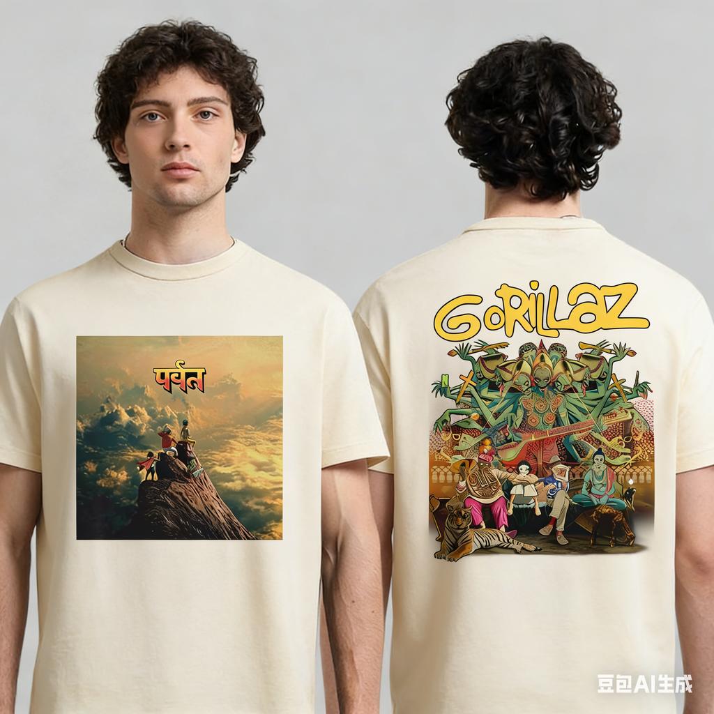 Gorillaz The Mountain Tshirt Mens and Womens Cotton Summer Clothes Hip Hop Fashion Short Sleeve Tshirt Streetwear Fan Gifts