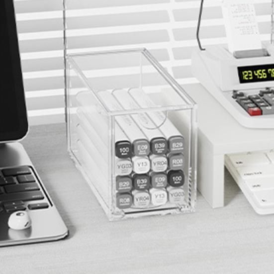 Акриловый Органайзер для Хранения Прозрачный Органайзер с Выдвижными Ящиками Пылезащитный Органайзер для Косметики Очки Чай Кофе Канцелярские Принадлежности Настольный Контейнер для Хранения