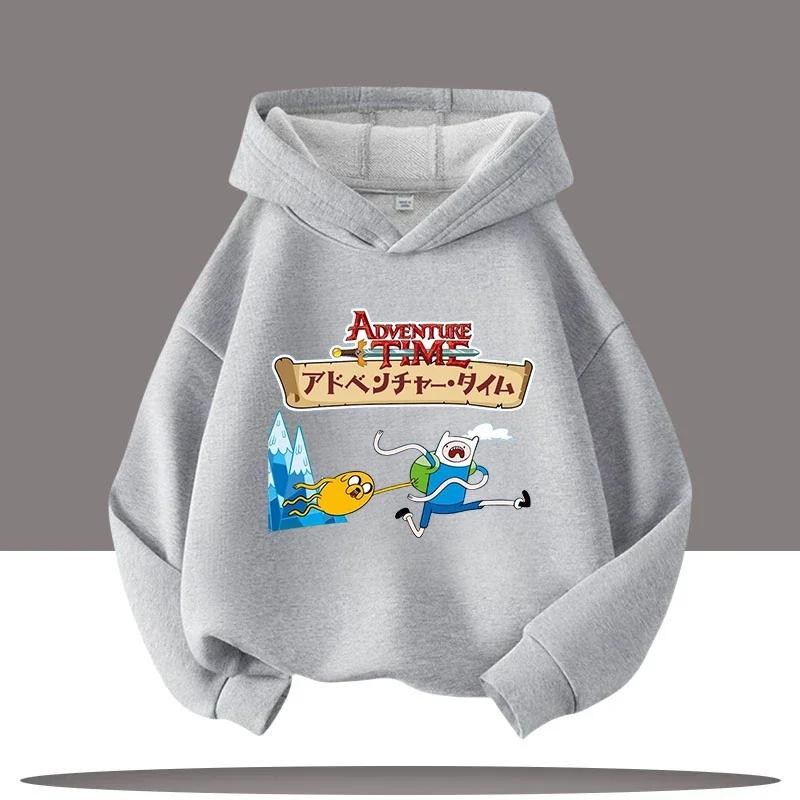 2025 Новая детская толстовка Время приключений с мультяшным принтом Аватар Детская спортивная одежда для девочек Повседневный топ Одежда на осень/зиму