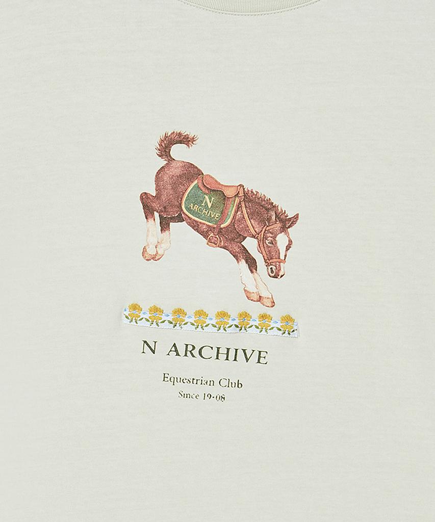 BEYOND CLOSET [Collection Line] Vintage Tape Detail Washed Short Sleeve T-Shirt Ivory