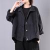 Women's Spring and Autumn Plus Size Lapel Literary Retro Long Sleeve Casual Denim Jacket