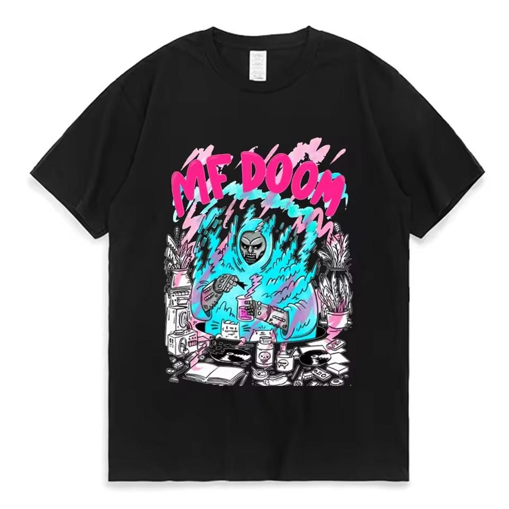 Camisetas Mujer Men Clothing Homme Printing T Shirt New in Top Singer Mf Doom Madlib Madvillain Double Sided Graphic Tshirt