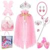 Luxureux Princess Christmas Princess Cape and Tiara Princess Luxury Fancy Gift Dress, Kids' Cosplay, Crown, Accessories, 11-Piece Set, Poncho, Dress,