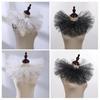 Victorian Retro Mesh Neck Ruff Collar Glitter Layered Ruffle Fake