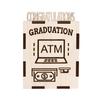 Подарочная коробка для денег на выпускной, деревянный дизайн банкомата, держатель для поздравительных открыток, держатель для денег, кассовый ящик для подарков на выпускной