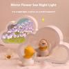 DIY Handmade Cloud Tulip Night Light Mirror Atmosphere Light Desktop Ornament,Battery Operated