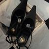 Catwalk High Heels Rhinestone Cross Strap Big Gem Sexy Pointed High Heel One Word with Bag Head Sandals Women