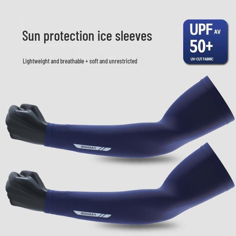 Anti-UV Ice Silk Sleeves: Extra Long Sun Protection for Men & Women - Perfect for Cycling, Fishing