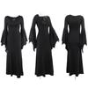 Black Batwing Sleeve Dress Patchwork Grunge Robe Bodycon Vintage Halloween Maxi Dress  Costume