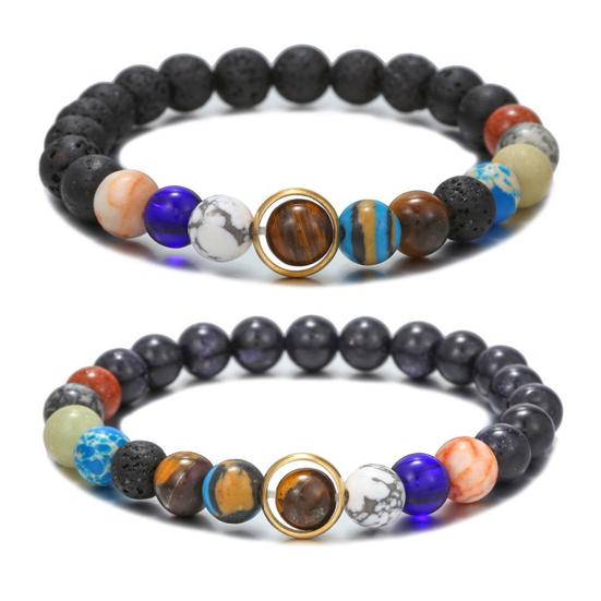 Браслет Солнечной системы, браслет из натурального камня, бисерный браслет, вселенная, восемь планет, ювелирные изделия, аксессуары, лучшие друзья, подарок для него или нее, мужчины или женщины