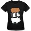 Прохладный день Женская футболка We Bare Bears с круглым вырезом Черная Размер L
