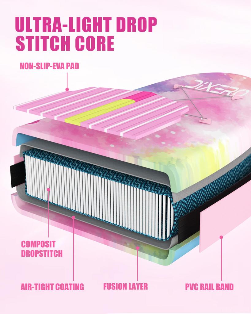 Dixero Надувной Stand Up x Взрослый Очень Широкий Паддлборд с Премиальным Регулируемым Ручным Дном Водонепроницаемая Сумка для Телефона Паддлборд, 11' 33" Аксессуары