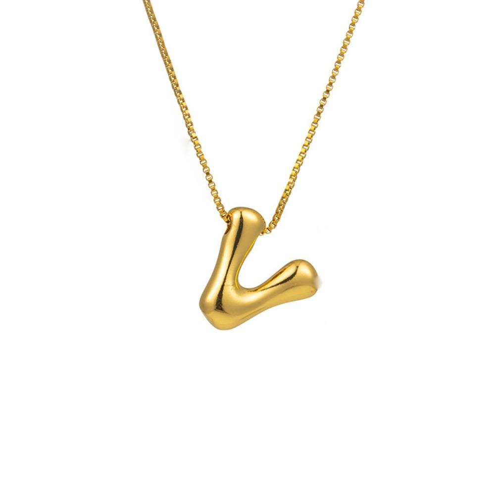 Alphabet Letter Pendant Necklace Gold Color A-Z Letter Clavicle Chain Delicate Women Choker  Women