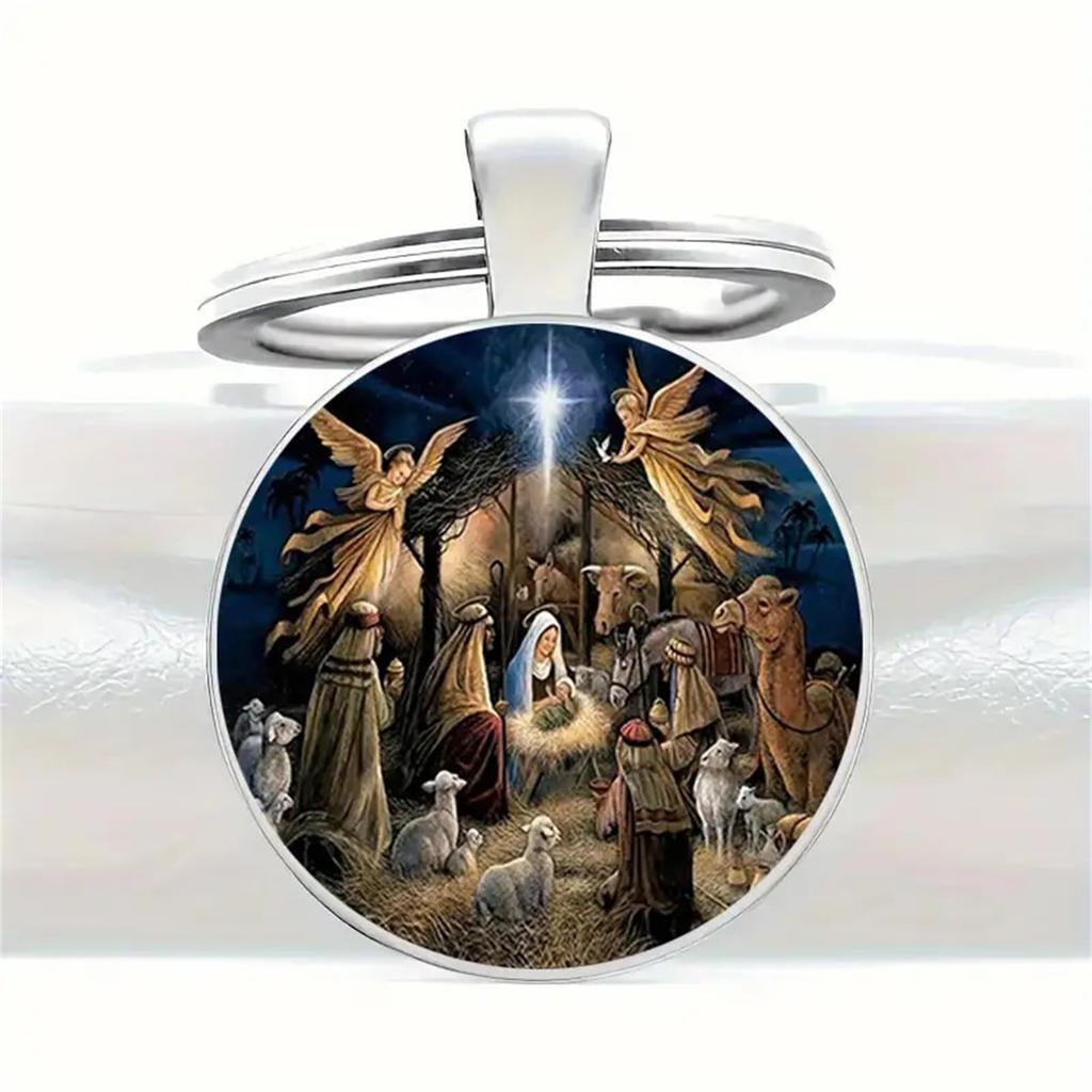 Брелок-подвеска Badge Time Gemstone Cross Border Accessories Metal Keychain