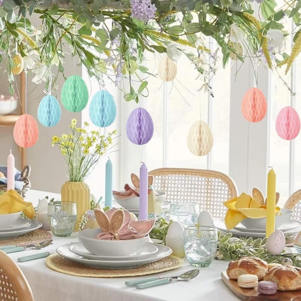 4Inch 10cm Easter Egg Paper Ornaments Egg Paper Honeycomb Easter Egg Ball Ornament Party Decor