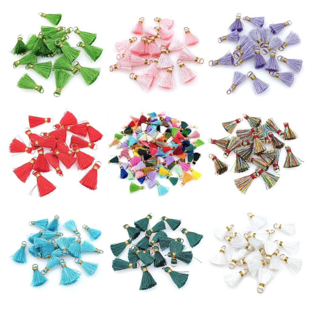 20pcs Gold Thread Band Loops Small Tassel Fringes Jewelry Accessories DIY Earrings Hair Accessories Fashion Handmade Materials