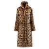 QQs Women Leopard Faux Fur Coats Winter Warm Thick Hooded Jacket Mid-length Imitation Fox Fur Coat Young Coat Winter Women's Retro Fashion