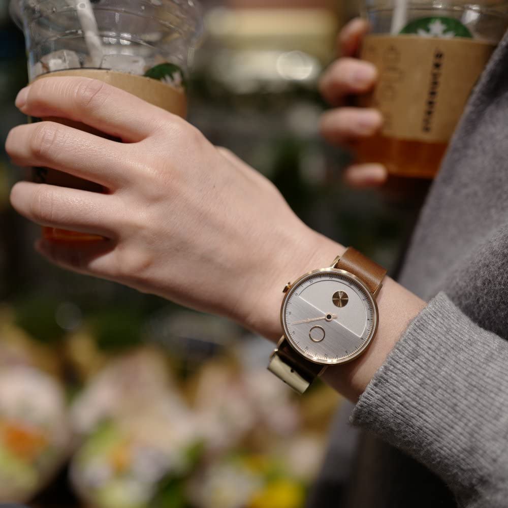 Часы кварцевые TS1602E подлинные импортные коричневые [налоговые] ДЕНЬ&НОЧЬ