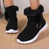 AJGS New Short Plush Suede Ankle Boots Winter Women Fur Warm Chelsea Snow Boots Casual Shoes Flats Gladiator Sport Ladies Boots