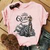 Розовая корона королева принт женская футболка короткий рукав O-образный вырез свободная женская футболка женская футболка топы одежда Camisetas Mujer