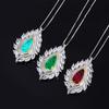 Gem Necklace Simulation Emerald Pendant Paraiba Necklace