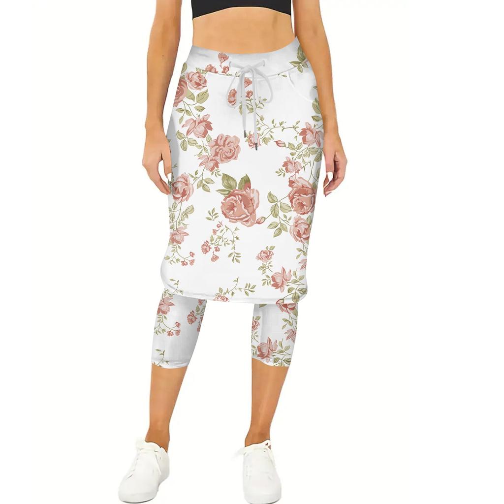 Женские теннисные юбки для гольфа Леггинсы с юбкой для тренировок Брюки для йоги с юбками Шорты с карманами