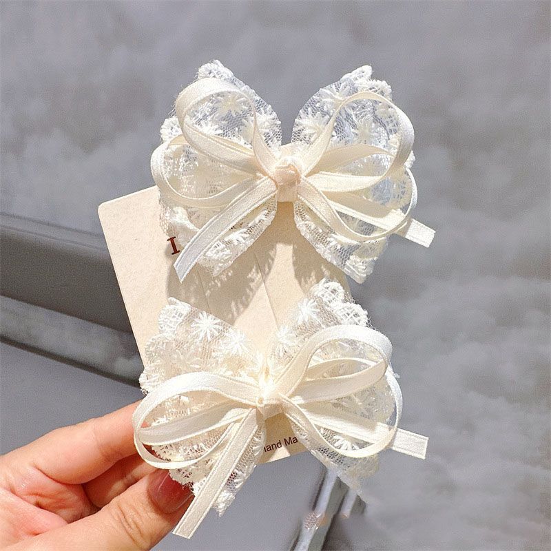 New Korean Lace Bow Children's Headgear Little Girl Temperament Lace Hairpin Handmade High-end Headgear Hair Clip