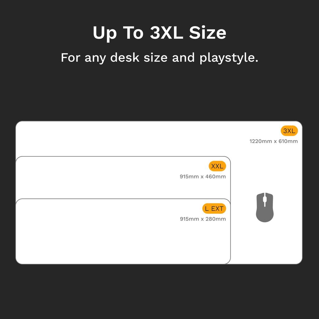 Glorious Mouse Pad 2 Stitched 3XL White Cloth Gaming Mouse Pad x MS0776 (1220 610mm) GLO-MP2-CLTH-STC-3XL-WHT