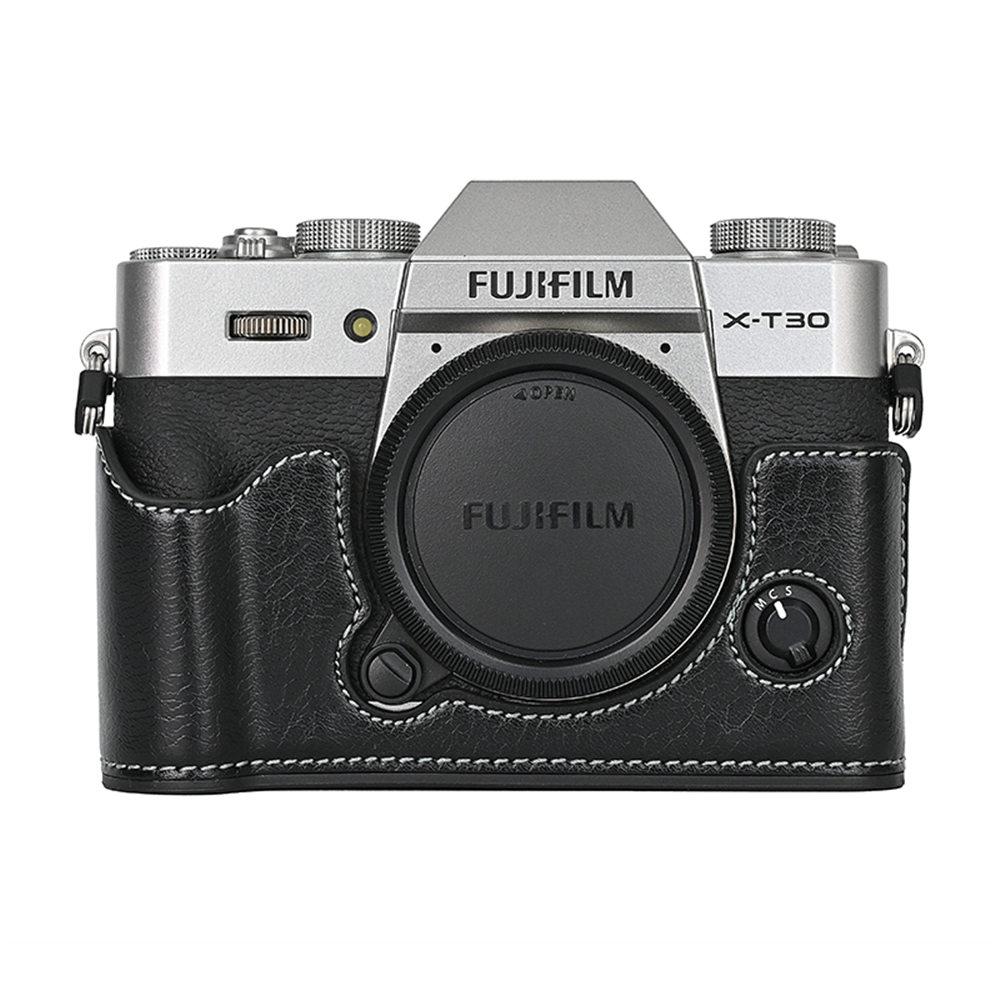 Сумка для камеры XT30 Чехол на половину корпуса из ПУ кожи для Fujifilm XT30 Fuji X-T30 XT30II XT10 XT20 Открывающийся отсек для батареи Нижняя крышка