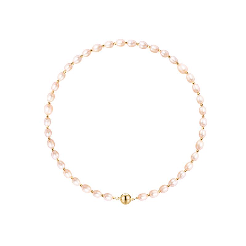 S925 Silver Rice Grain Pearl Necklace: Elegant Women's Clavicle Chain with a Niche Design, Versatile and Stylish Pendant.