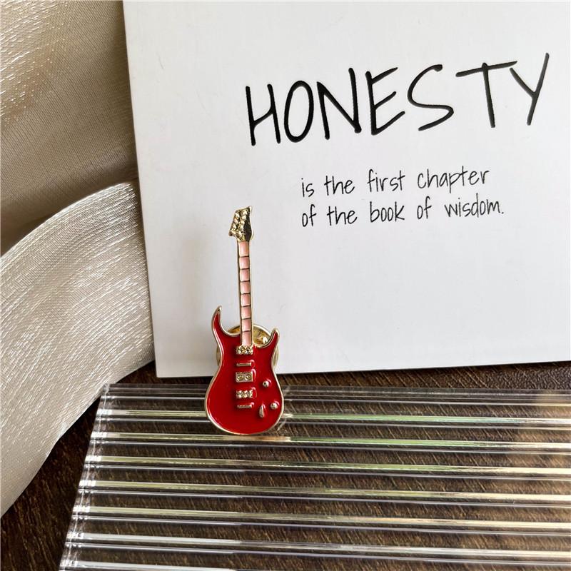 Креативная эмалированная брошь в виде музыкального инструмента, рок-оркестр, скрипка, гитара, бас, значок, булавки для одежды, детские подарки, ювелирные изделия