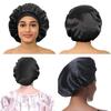 3 шт. Женская однотонная атласная широкополая шапочка для душа, подходит для ежедневного использования, шелковая шапочка, атласная шапочка