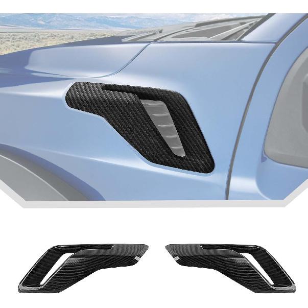 JeCar Carbon Fiber Fender Side Air Vent Decor Cover Trim For Ford Raptor F150 2021+