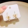 Luxurious Korean-French Zircon Bow Stud Earrings