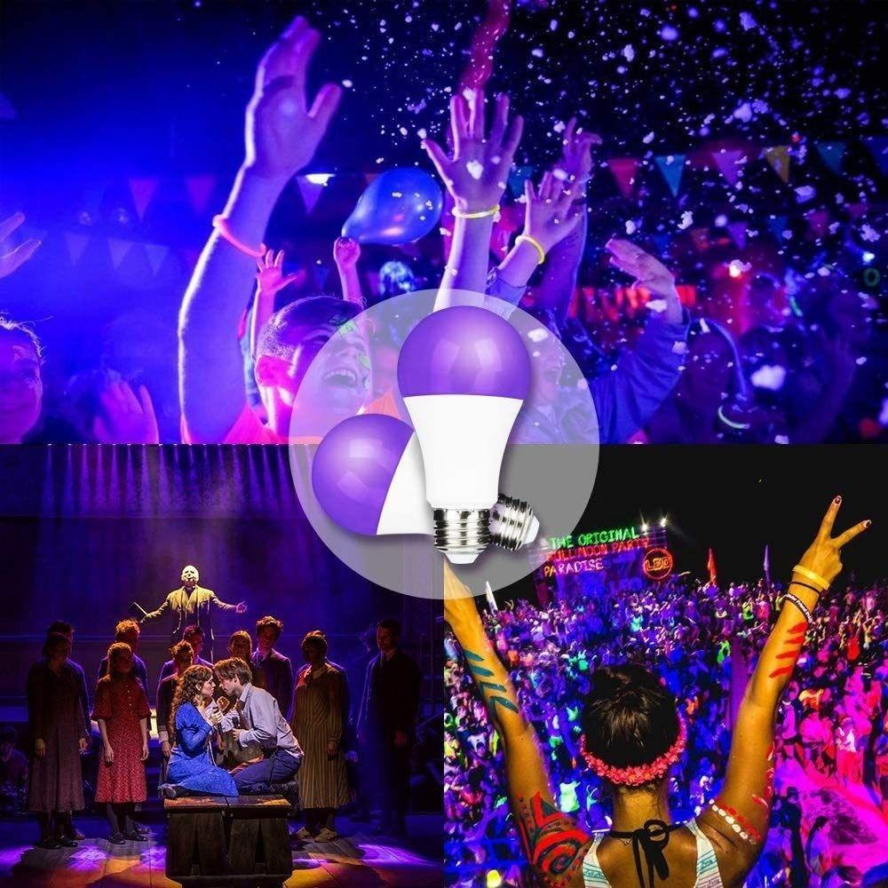 E26/E27 Спиральная фиолетовая черная лампочка Алюминиевая УФ-фиолетовая лампа Прожектор Рождество