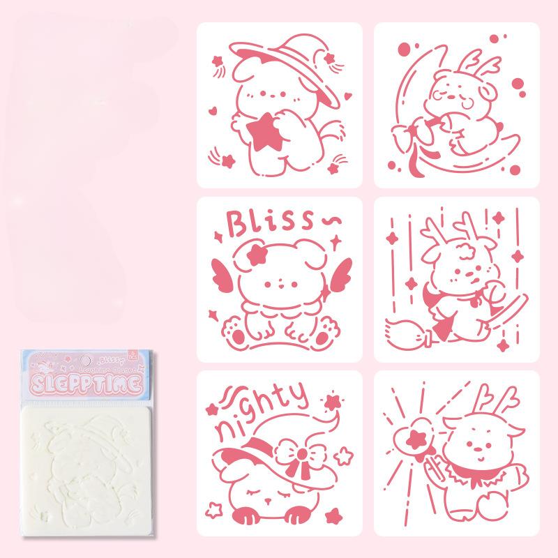 6 шт./набор цветочных трафаретов-бабочек для настенного скрапбукинга, небольшой креативный дизайн, декор своими руками, трафареты для живописи и декора