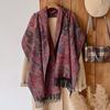 Women'S Winter Thick Pashmina Shawl Paisley Print Warm Long Tassel Scarf Cold-Resistant Poncho Stol National Style
