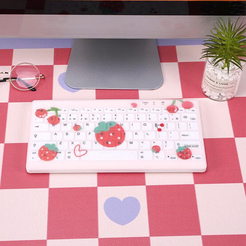 C78 Strawberry Tri-Mode Silent Membrane Keyboard